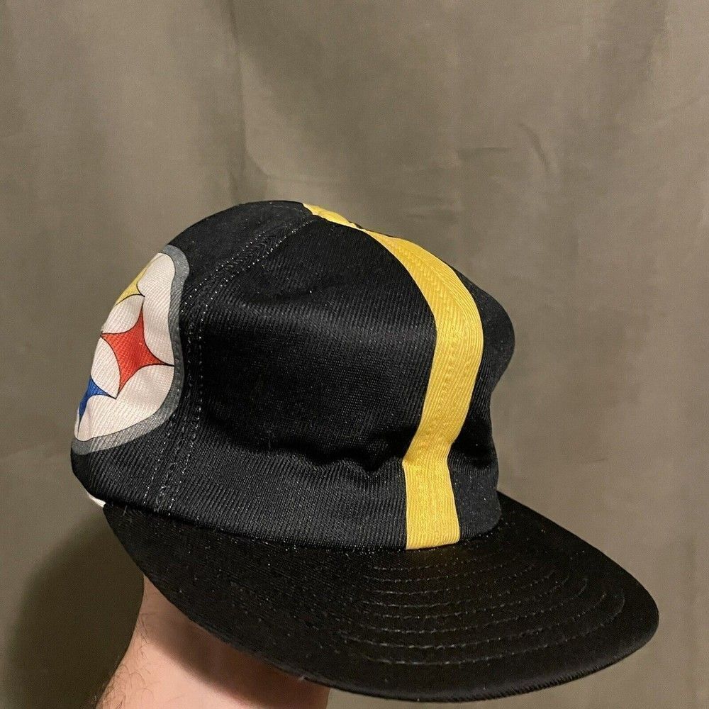 Vintage 80s Louisville Mfg Helmet Cap Pittsburgh Steelers NFL Snapback Hat Cap